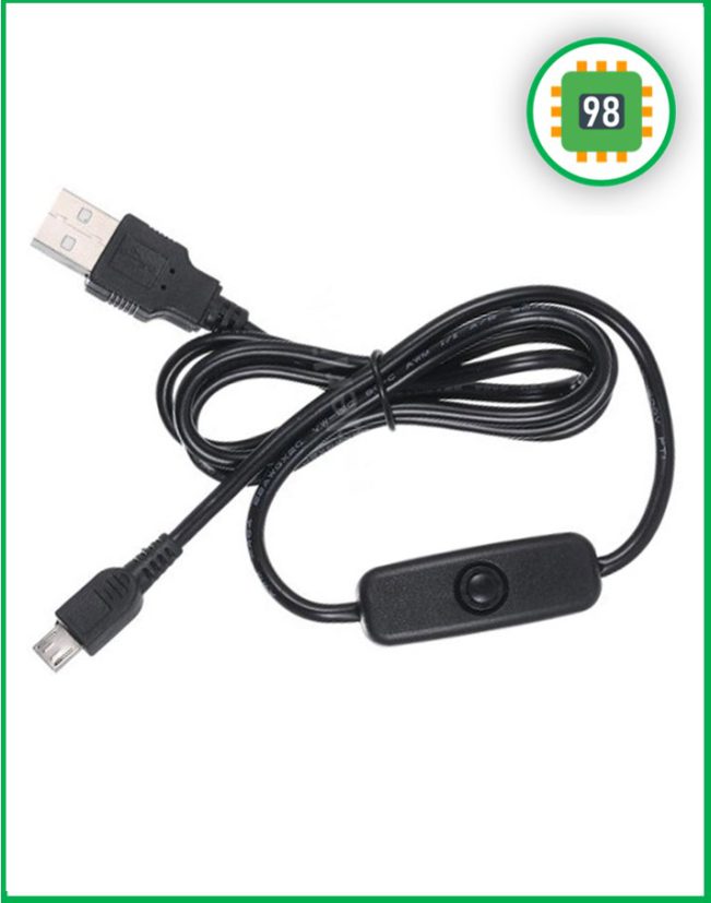 کابل تغذیه مدل USB Raspberry Pi با کلید ON/OFF